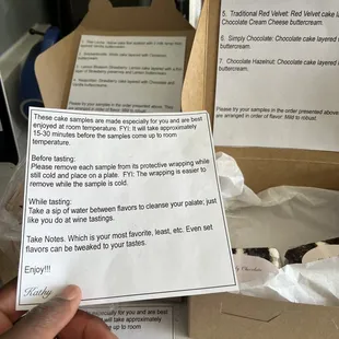 Directions for our virtual cake tasting!