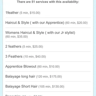 A screenshot from booking website when trying to make a hair appointment for February 23, 2016.