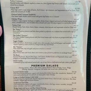 Menu (breakfast until 1)