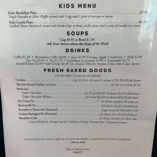 Menu (breakfast until 1)