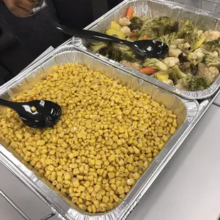 Buttered corn and roasted vegetables