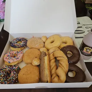 a box of assorted donuts