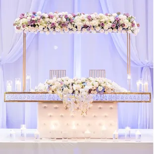 Sweetheart table, all done by Julie.