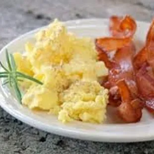 Breakfast with eggs and bacon