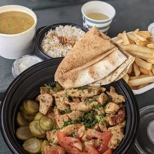 Chicken shawarma rice bowl