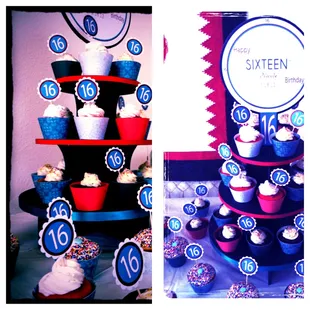 cupcakes and cupcakes on display