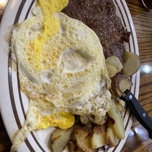 Steak and eggs
