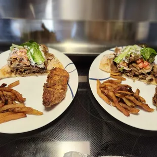 Our food split for my son and I at home