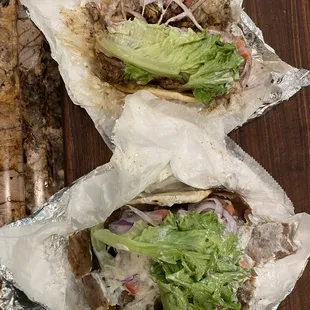 This was after the drive home. Classic Gyros and Chicken Souvlaki.