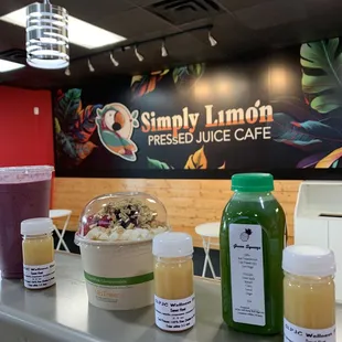 Immunity shots, cold pressed juice, smoothies, Acai, Coconut, or Pitaya bowls