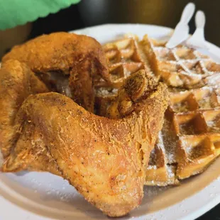 Chicken &amp; waffles, 25-minute wait,  $19.95