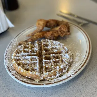 Chicken  and waffles