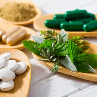 a variety of pills and herbs