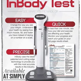 We offer InBody Test which includes a printed copy to take home