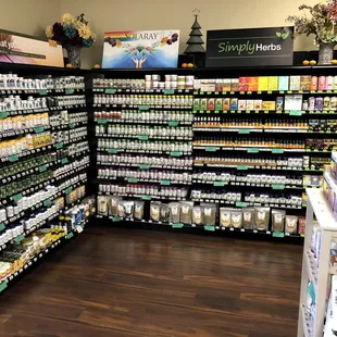 a variety of products in a store