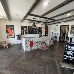 counter and seating area