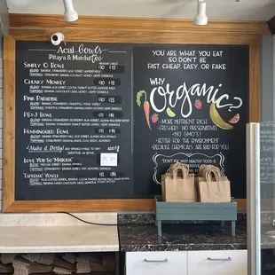 Açaí bowl menu