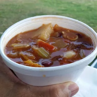 Portuguese bean soup lots of stuff.