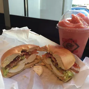 Power Panini with a Strawberry smoothie