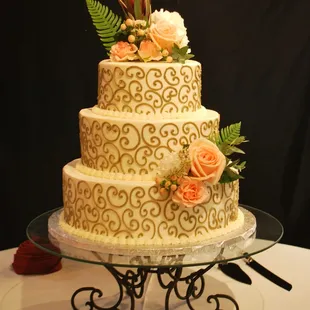 a three tiered wedding cake