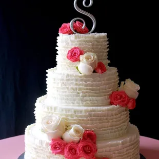 a three tiered wedding cake