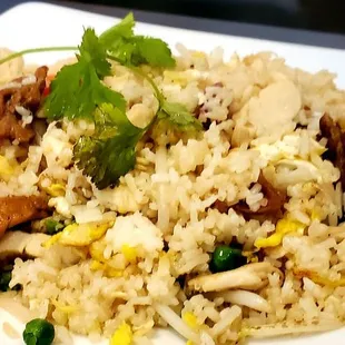 House Special Fried Rice: Combination of shrimp, chicken, pork, and Chinese sausage.