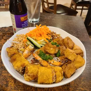 Vermicelli shrimp egg roll Deep fried tofu