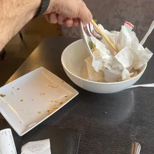 Loved it so much that's what is left. The napkins. Not one drop left behind..