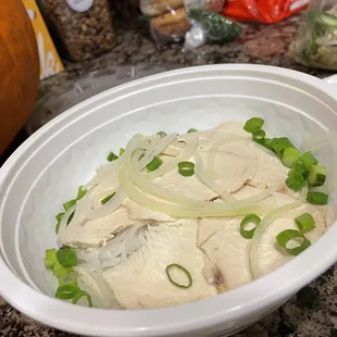 Pho Ga without fixins/broth.