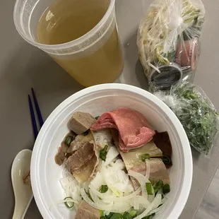 Pho combo takeout edition! All ingredients separately