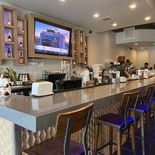the bar area