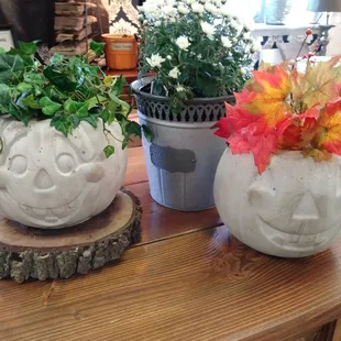 Concrete jack-o -lanterns