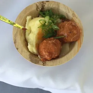 Sweet &amp; Sour Meatballs and Mashed Potatoes