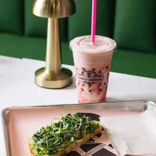 Classic Avocado Toast and Blushing Beauty Smoothie