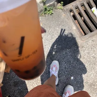 Thai Tea Milk Cap with boba