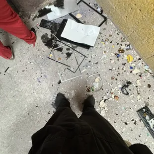 Our poor tv is in pieces