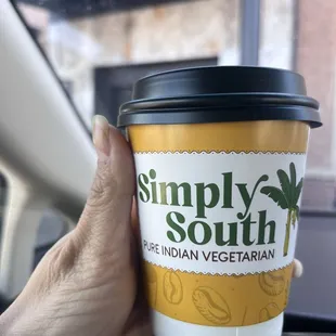 Cute to go cup with my filtered coffee!