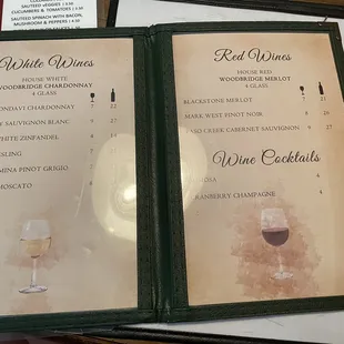Drink menu