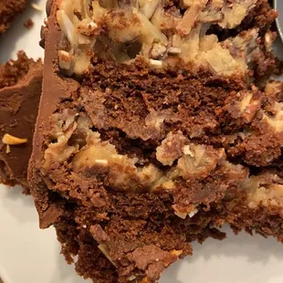 a slice of chocolate cake