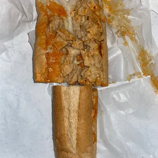 Chicken Cheesesteak and White American Cheese with hot sauce and ranch