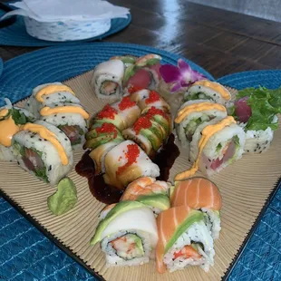 White Dragon Roll, Rainbow Roll, Ocean 9 Roll