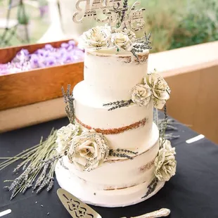 a three tiered wedding cake