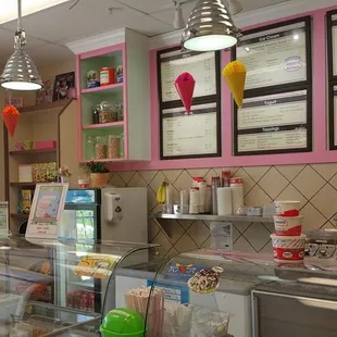 an ice cream shop with a variety of ice creams