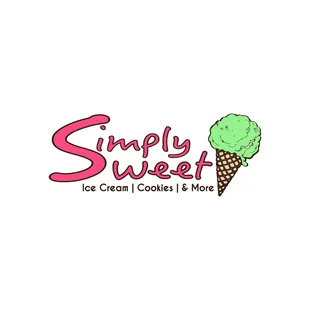 an ice cream cone with the word simply sweet