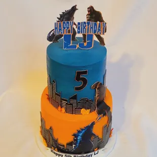 godzilla birthday cake