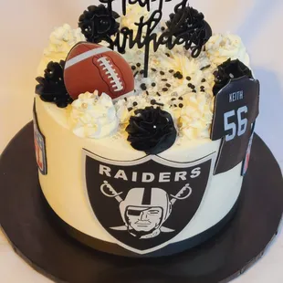a birthday cake with a football theme