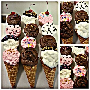 Ice cream cone cupcake display