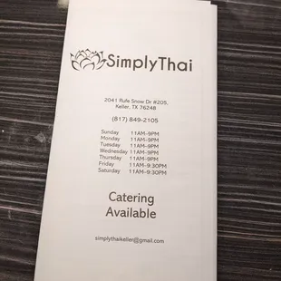 the menu for the restaurant
