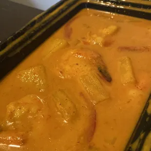 Yellow curry with shrimp