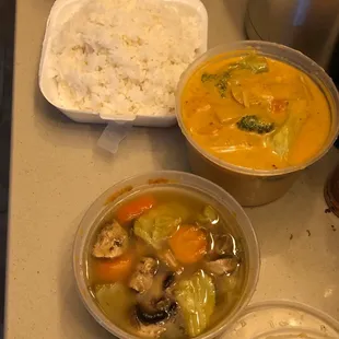 Tom Yum and Red Curry